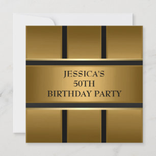 Gold Bronze Black Metal Elegantes Party Einladung