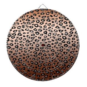 Gold Bronze Leopard Print Ombre Dartscheibe