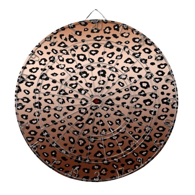 Gold Bronze Leopard Print Ombre Dartscheibe (vorne)