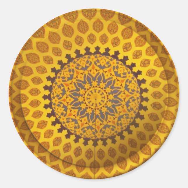 Gold Bronze Persian Motif Aufkleber (Vorderseite)
