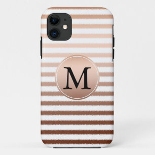 Gold Bronze Stripes Ombre Monogram title_seo2