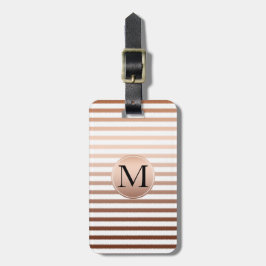 Gold Bronze Stripes Ombre Monogram Gepäckanhänger