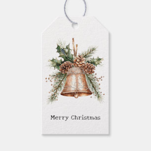 Gold Bronze White Christmas Bell Geschenkanhänger