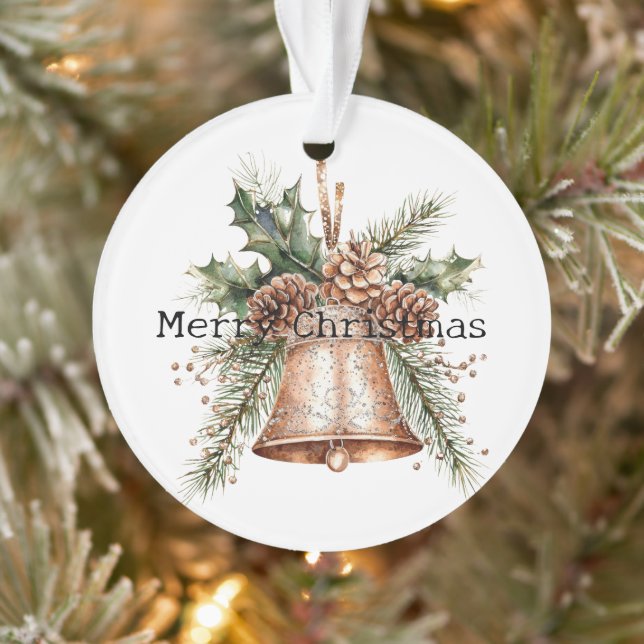 Gold Bronze White Christmas Bells Ornament (Baum)