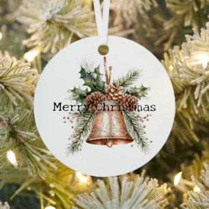 Gold Bronze White Christmas Bells Ornament Aus Metall