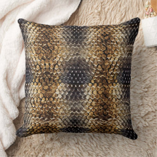 Gold Brown Black Ivory Snake Skin Kissen