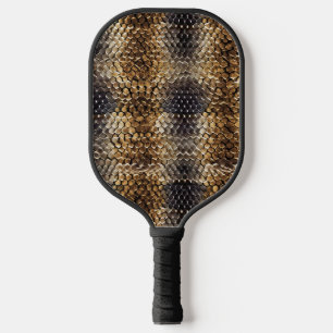 Gold Brown Black Ivory Snake Skin Pickleball Schläger