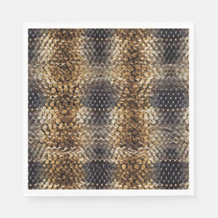 Gold Brown Black Ivory Snake Skin Serviette