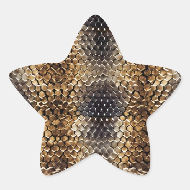Gold Brown Black Ivory Snake Skin Stern-Aufkleber (Vorderseite)
