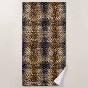 Gold Brown Black Ivory Snake Skin Strandtuch