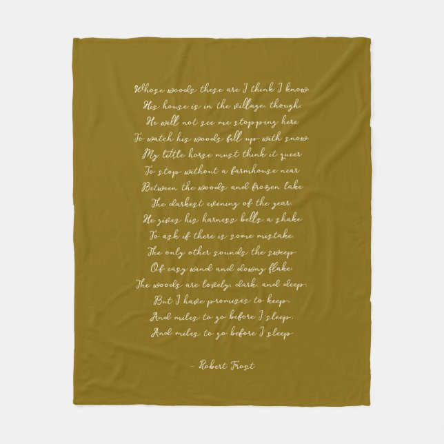 Gold Brown Custom Poem Song Lyric Quote  Fleecedecke (Vorderseite)