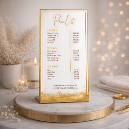Gold & Brown Lash Tech Price List | Luxury Beauty Sockelschild