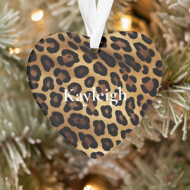 Gold Brown Leopard Animal Print Ornament (Baum)