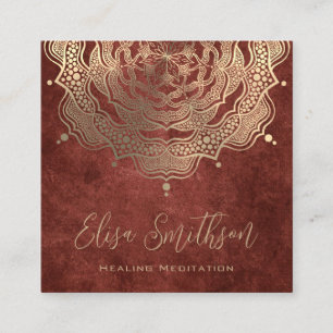 Gold Brown Mandala Yoga Heilung Naturmedizin Quadratische Visitenkarte