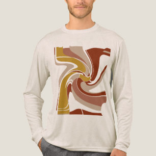 Gold Brown Tan Bold Large MCM Look Art Abstrakt Tri-Blend Shirt