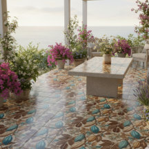 Gold Brown Turquoise Cacao Pattern