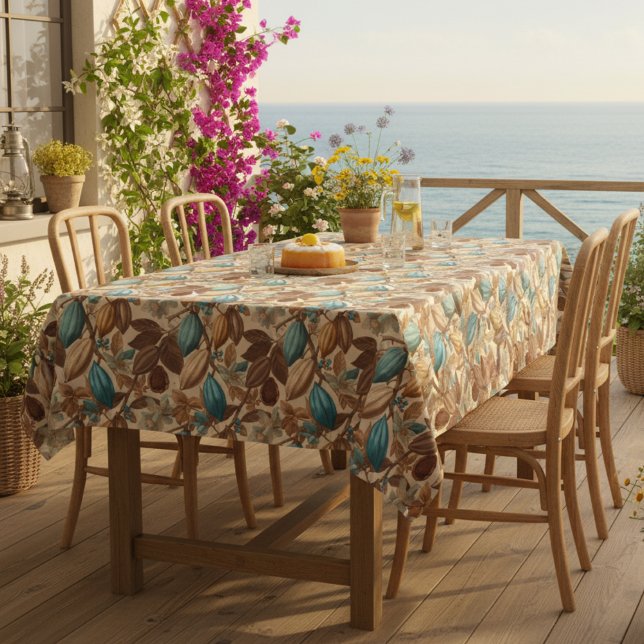 Gold Brown Turquoise Cacao Pattern Tischdecke (Von Creator hochgeladen)