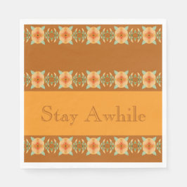 Gold Browns With Peach Artsy Serviette