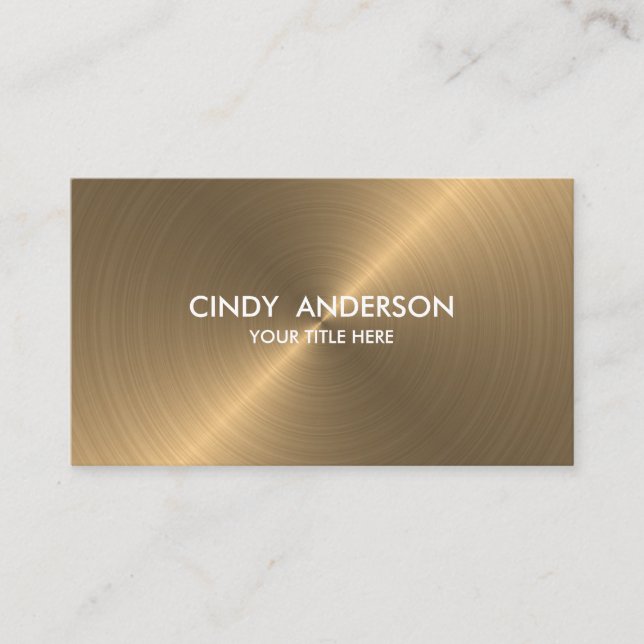 Gold Brushed Metal Sheen Visitenkarte (Vorderseite)