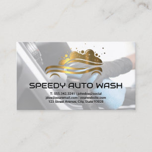 Gold Bubble Auto Wash Logo Visitenkarte