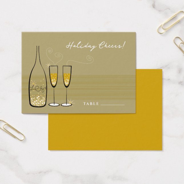 Gold Bubbly Champagne Cheers Stilvolle Feier (Büro)