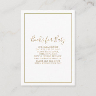 Gold-Bücher für Babydusche Begleitkarte
