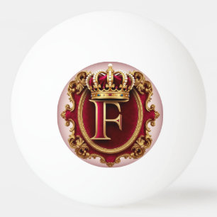 👑 Gold Buchstabe F Krone Monogramm Luxus Geschenk Tischtennisball