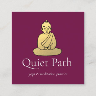 Gold Buddha Meditation Lehrer Quadratische Visitenkarte