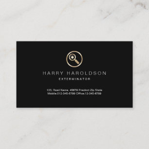 Gold Bug Icon Zuhause Exterminator Business Card Visitenkarte