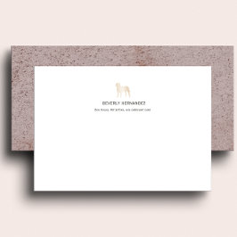 Gold Bullmastiff Dog Walker Elegantes Monogramm Mitteilungskarte