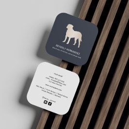 Gold Bullmastiff Dog Walker Trainer Welpe sitzend Quadratische Visitenkarte