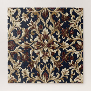 Gold-Burgund-Muster opulenter Barock