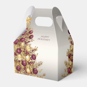Gold Burgund Weihnachtsbaum Geschenkboxen Geschenkschachtel