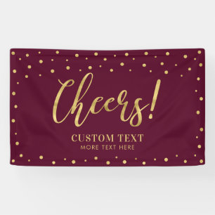 Gold & Burgunder Modern Cheers für alle Anlässe Pa Banner