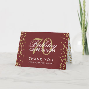Gold Burgundy 70e anniversaire Merci Parties scint