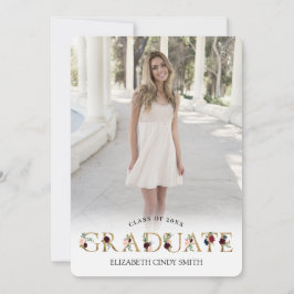 Gold Burgundy Blush Abschluss Foto Einladung