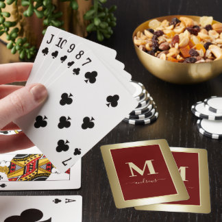 Gold Burgundy Signature Name Spielkarten