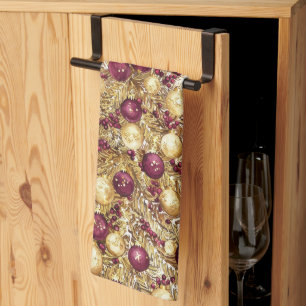 Gold Burgundy Weihnachtsbaum Holiday Kitchen Handt Geschirrtuch