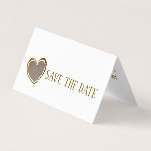 Gold Burlap Heart, Foto Save the Date Karte