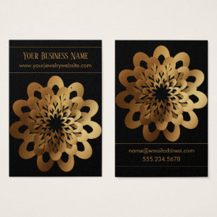Gold Burst-Blume auf Schwarz-Ohrring-Anzeige