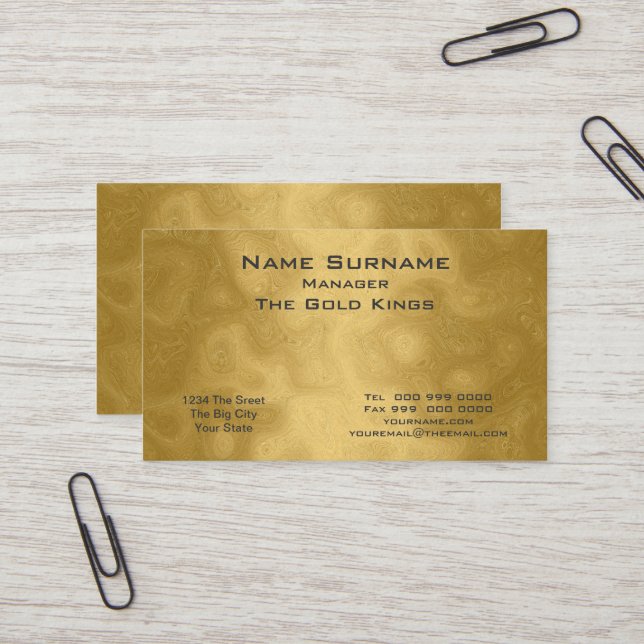 Gold Business Card Visitenkarte (Vorderseite/Rückseite Beispiel)