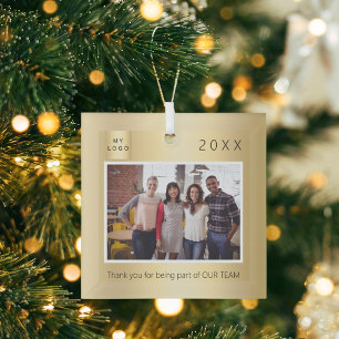 Gold Business Logo Foto Danke Weihnachten Ornament Aus Glas