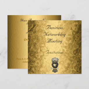 Gold Business Meeting Invitation Change Logo