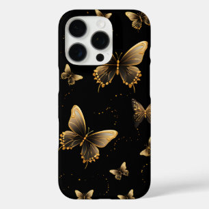 Gold Butterfats Black iPhone 16 Pro Hülle