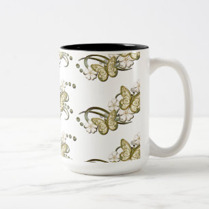 Gold Butterfells Muster Dekorative Tasse
