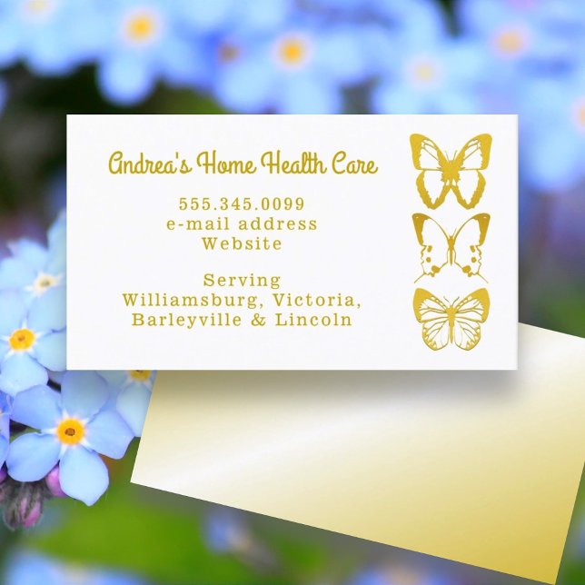 Gold Butterfets Zuhause Health Care Business Cards Visitenkarte (Von Creator hochgeladen)