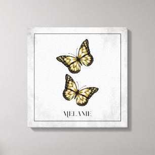 Gold Butterfly Blütenblätter Print Leinwanddruck