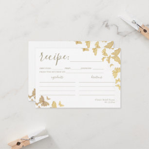 Gold Butterfly Brautparty Rezept Card