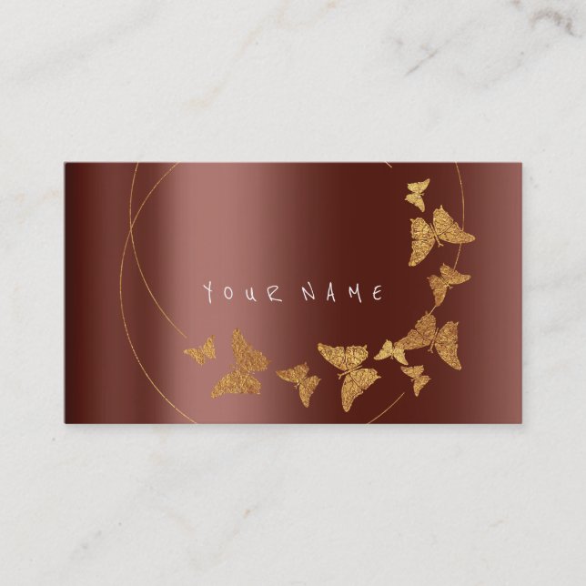 Gold Butterfly Brown Influencer BLOGGER WRITERŌ Visitenkarte (Vorderseite)