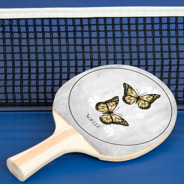 Gold Butterfly floral Ping Pong Paddle Tischtennis Schläger (InSitu)